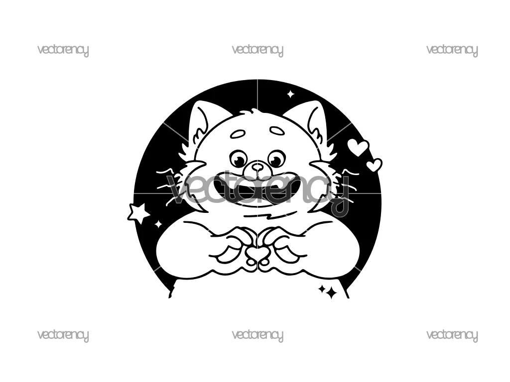 Turning Red SVG Mei Lee Red Panda File Outline Silhouette