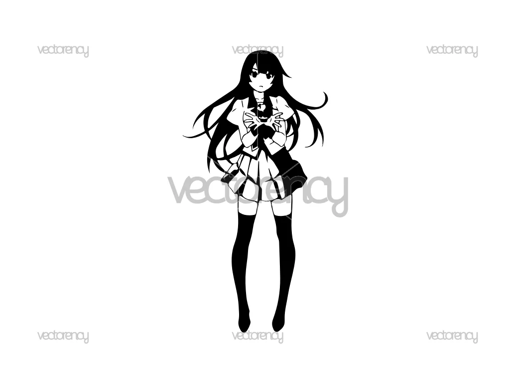 Bakemonogatari Hitagi Senjougahara Vector SVG PNG