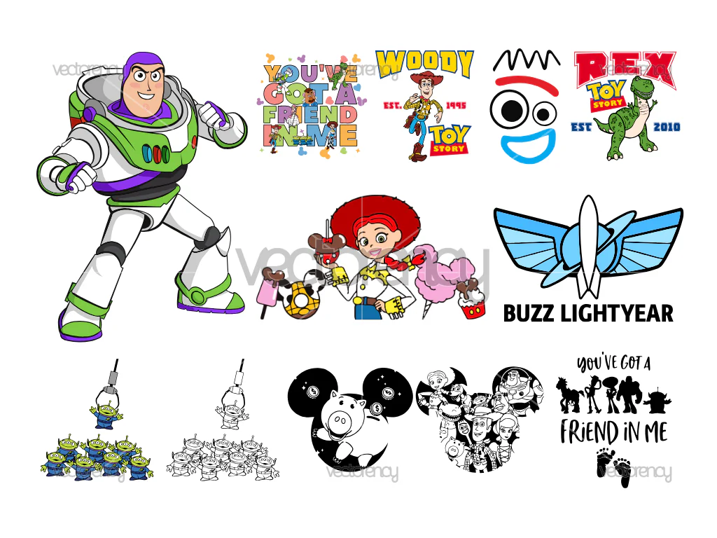 Toy Story SVG Vector Bundle Characters