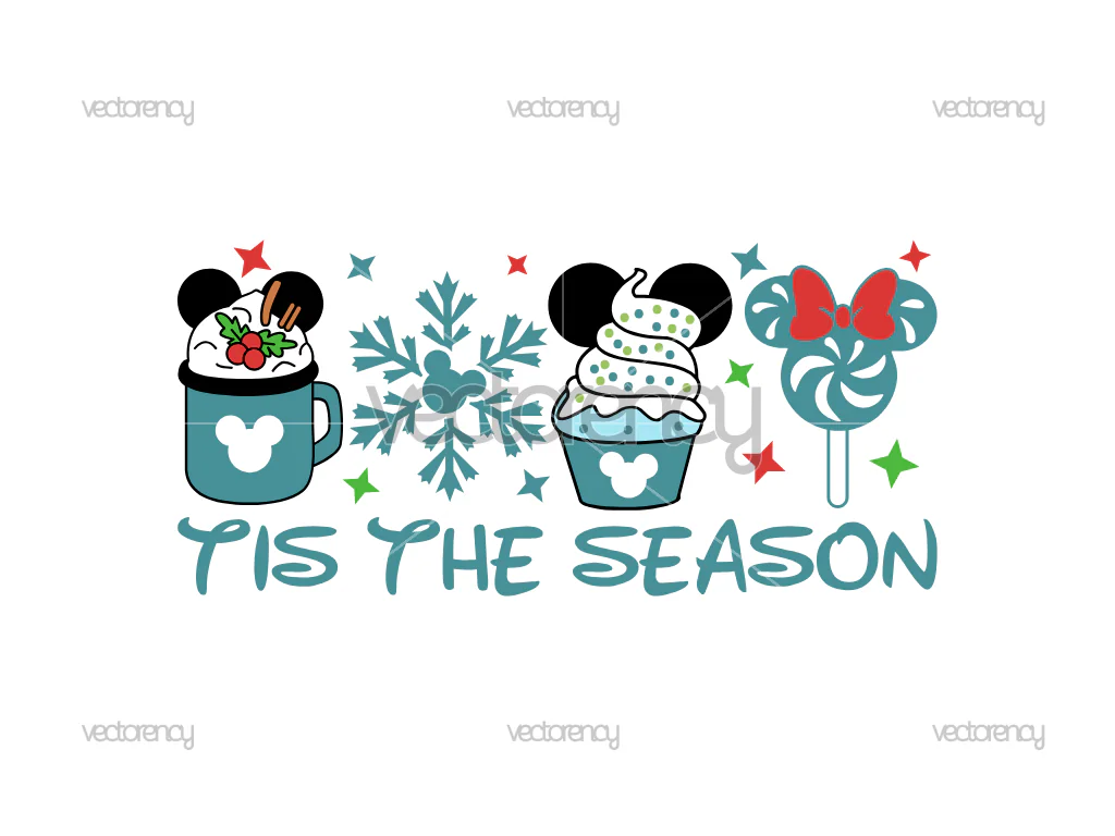 Tis The Season Mouse Snacks Snowflakes Christmas Mouse Cake PNG