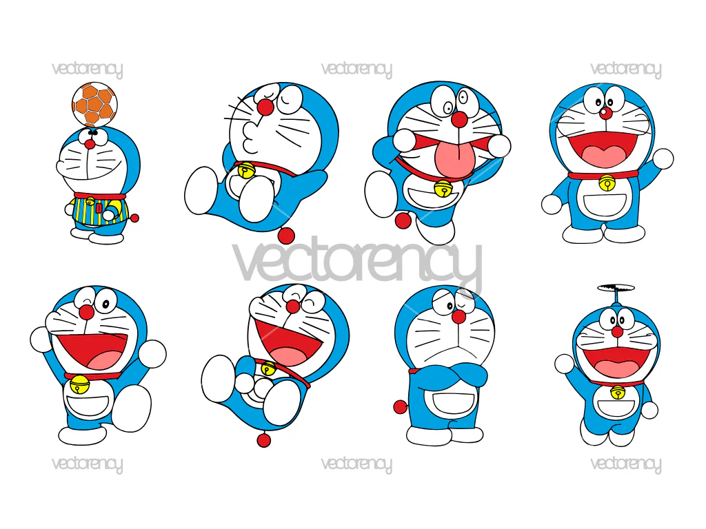 Doraemon Cartoon Bundle Vector PNG