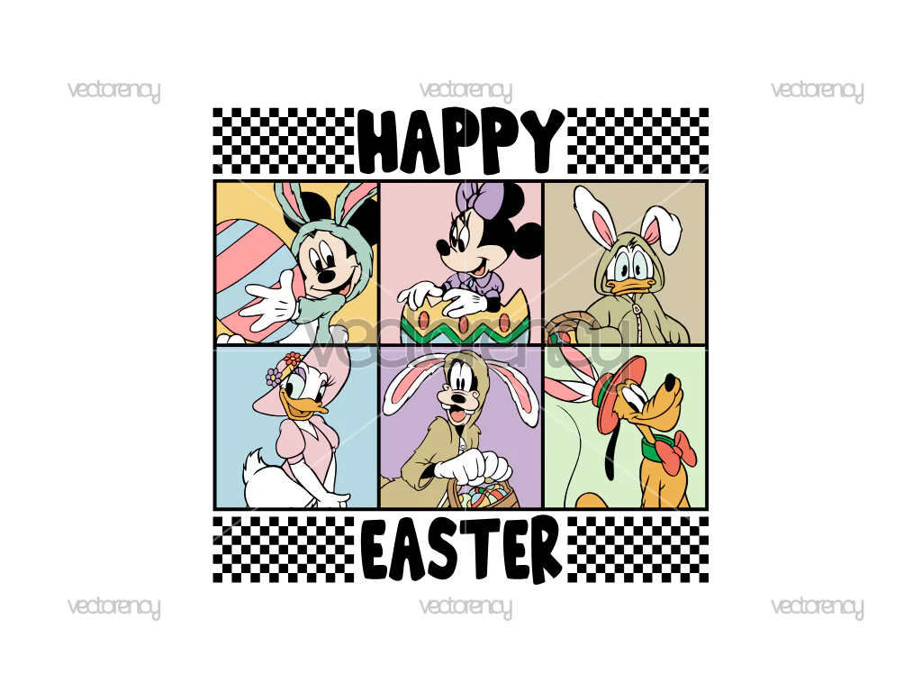 Mickey And Friends Happy Easter SVG Bear Easter Egg Easter Bunny Ear