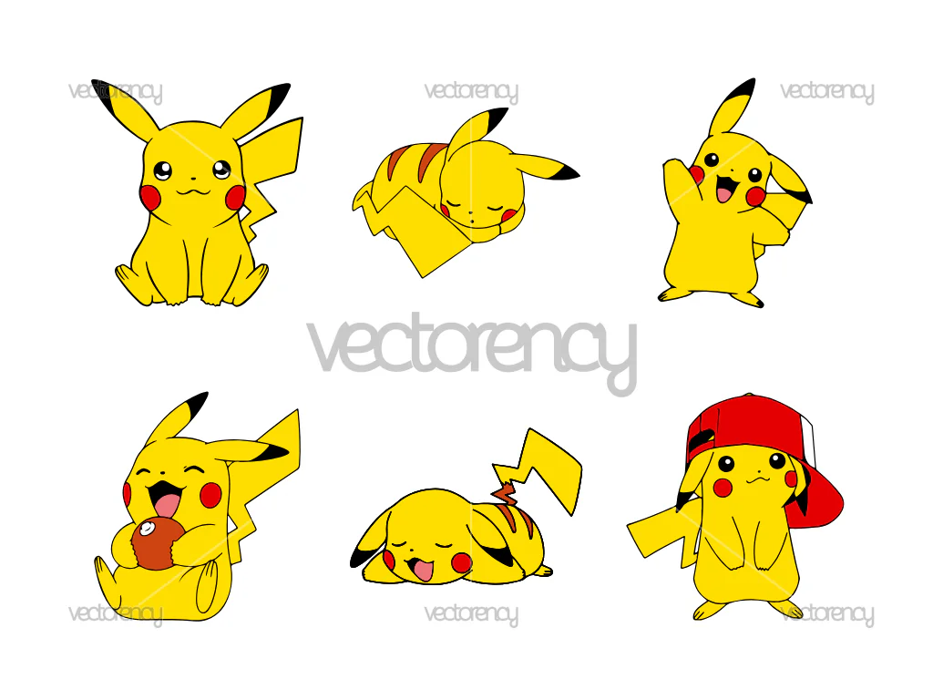 Pikachu Cartoon Bundle Pokemon SVG
