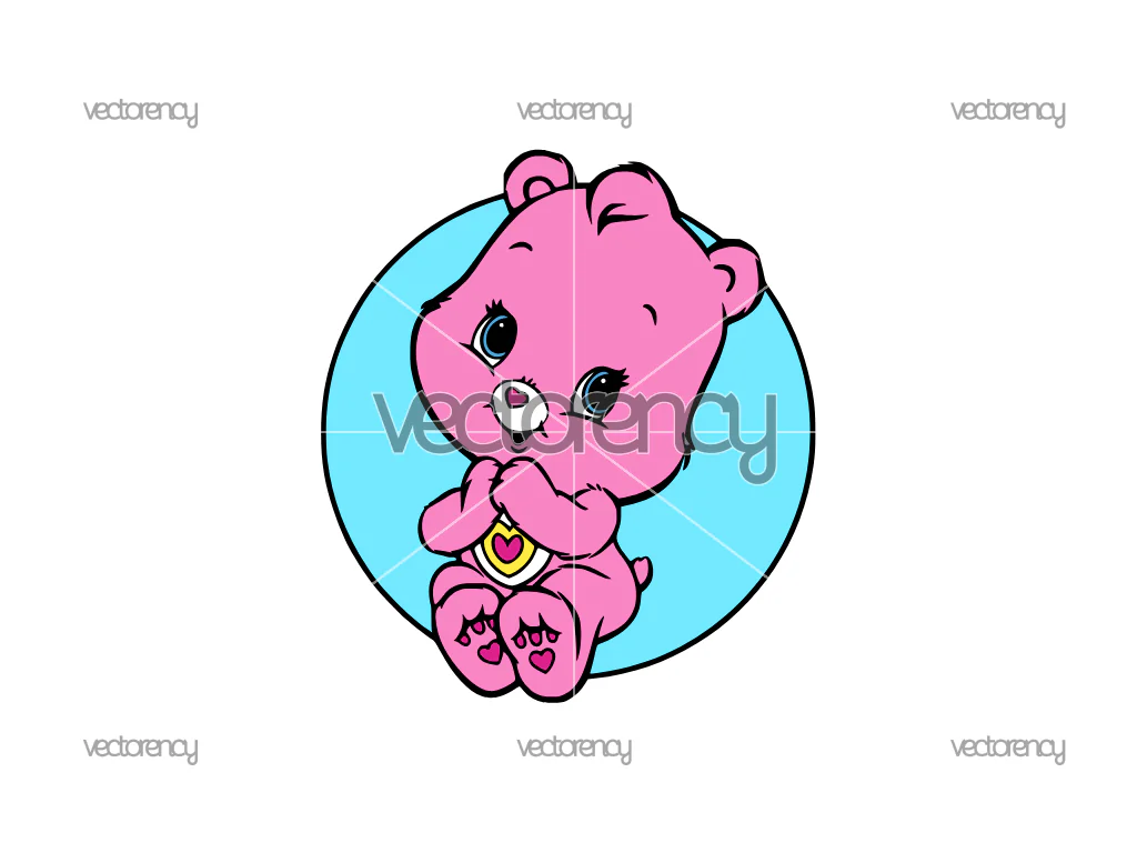 Little Wonder heart Bear Care Bear SVG Vector Image