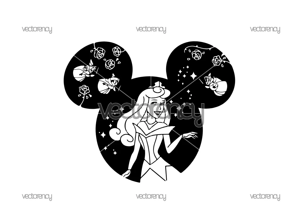 Sleeping Beauty SVG Aurora Princess Disneyland Silhouette Outline PNG