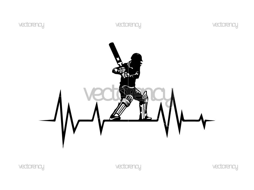 Cricket SVG Heartbeat Vector PNG