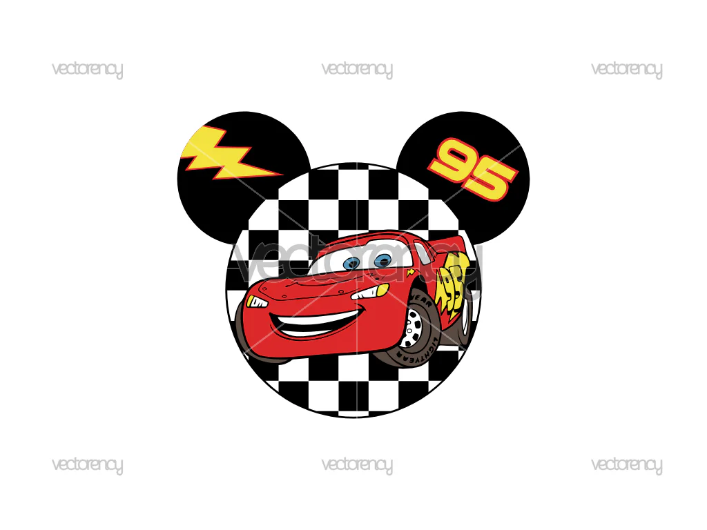 McQueen Cars Family Vacation SVG Red Car Magical Kingdom PNG