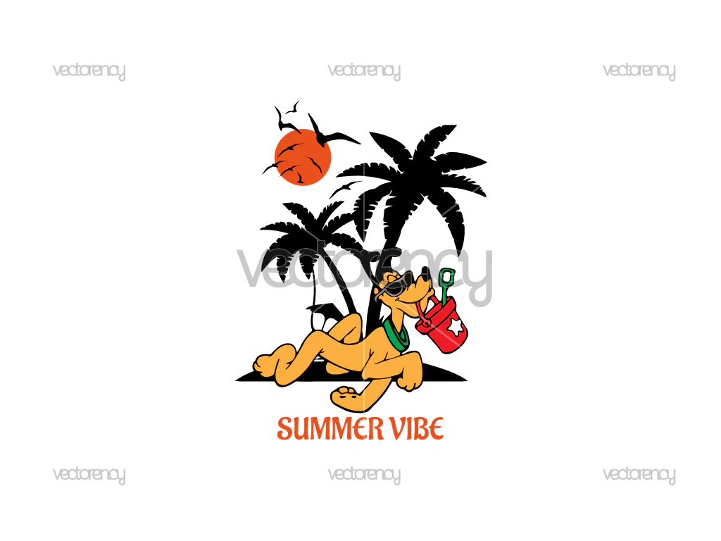 Pluto Summer Vibe Vector SVG PNG