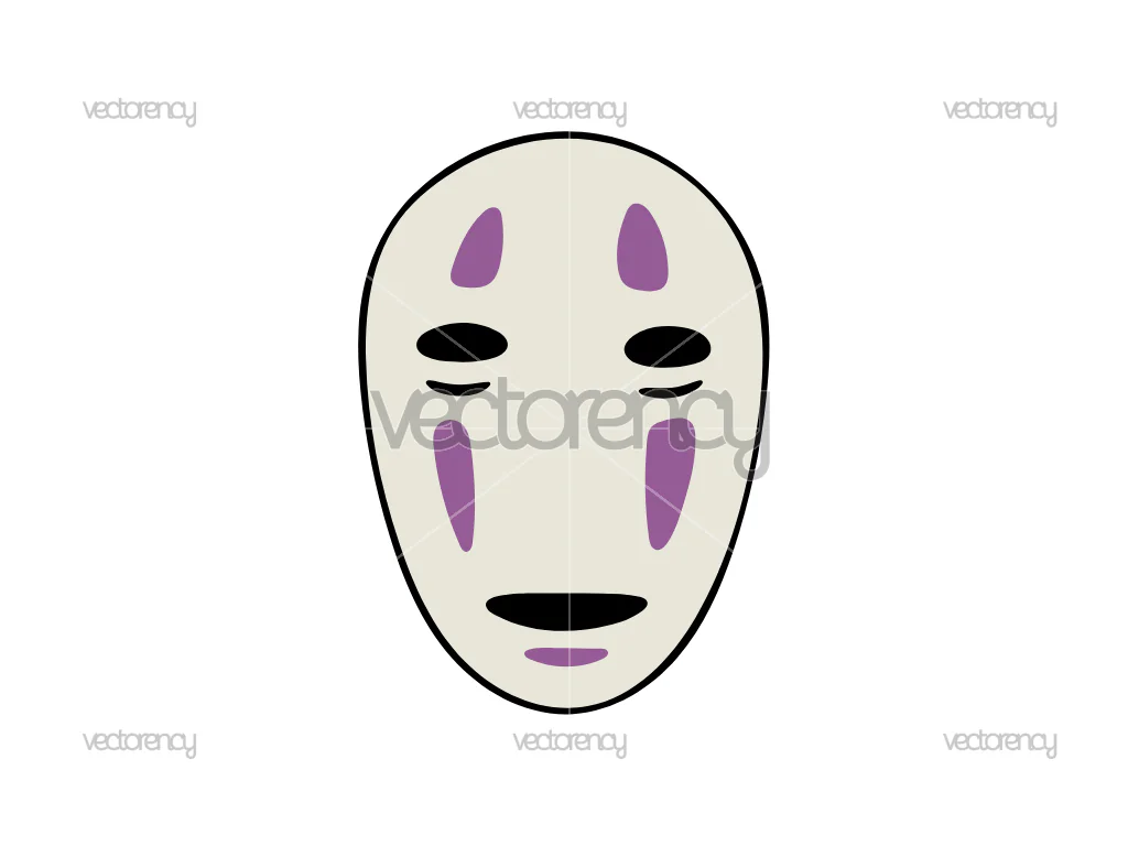 Kaonashi Face Spirited Away Vector SVG