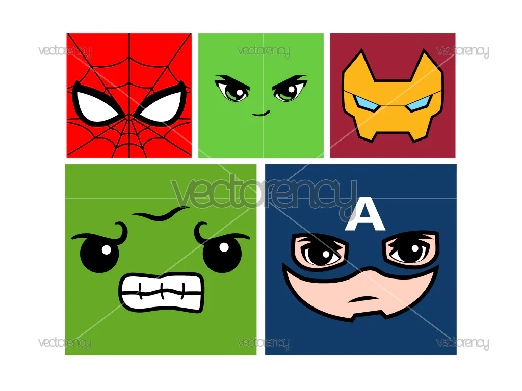 Superhero Face Cartoon Vector SVG PNG