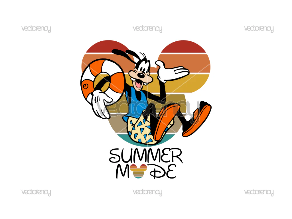 Goofy Summer Mode PNG Summer Vacation SVG