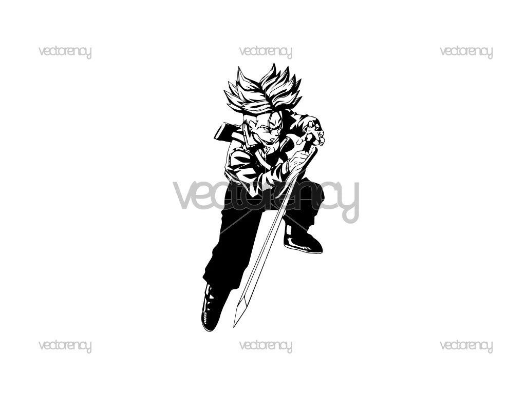 Trunks Dragon Ball Z Anime Character Decal PNG