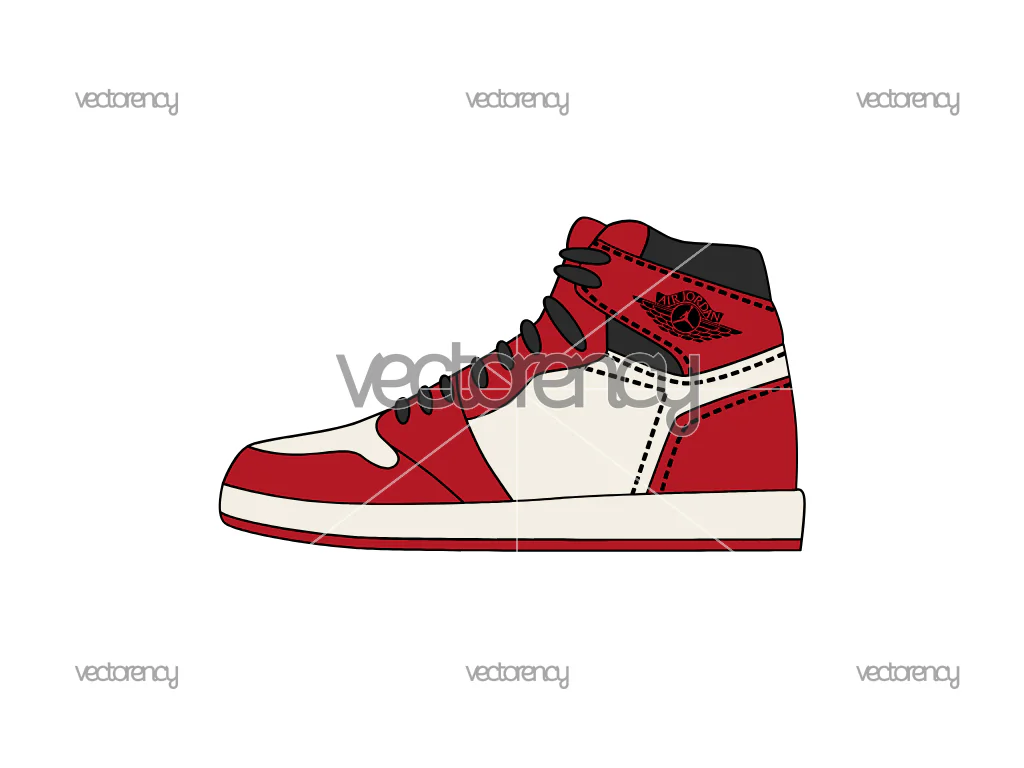 Sneaker Jordan 1 Chicago Air Jordan SVG Vector Image