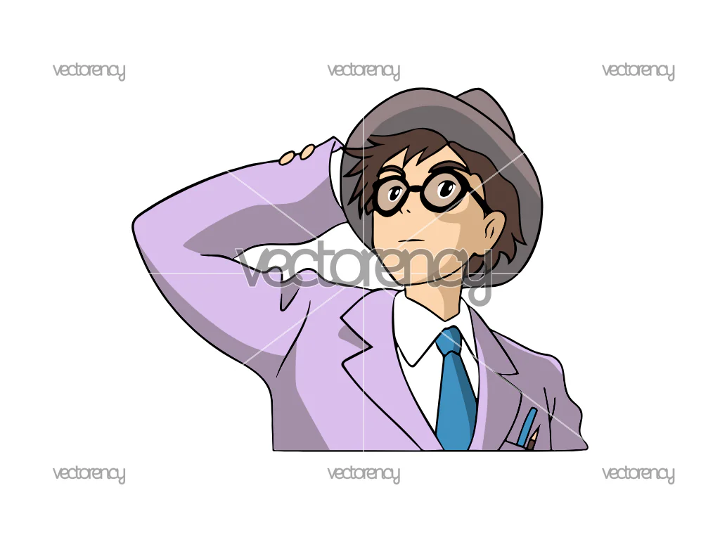 Jiro Horikoshi Looking at The Plane The Wind Rises Vector SVG
