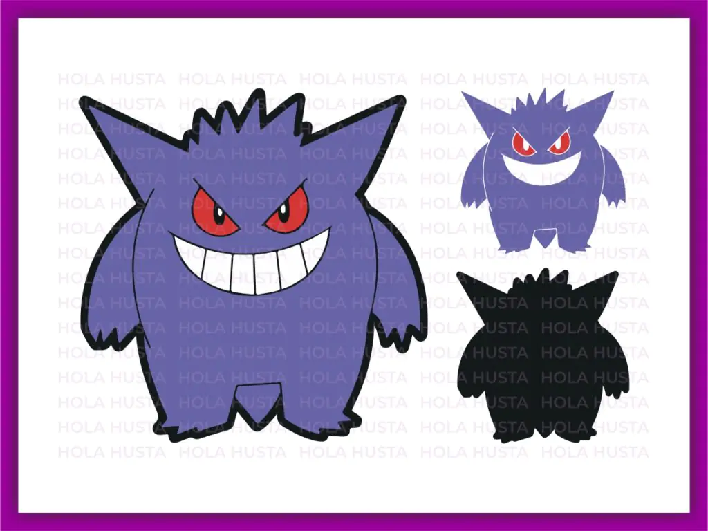 Gengar Pokemon Character SVG Layered