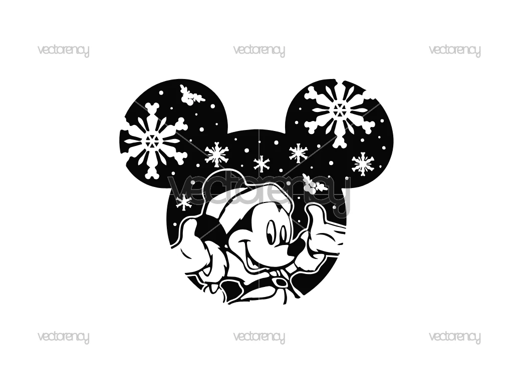 Merry Christmas Mickey Christmas Ears Mouse SVG