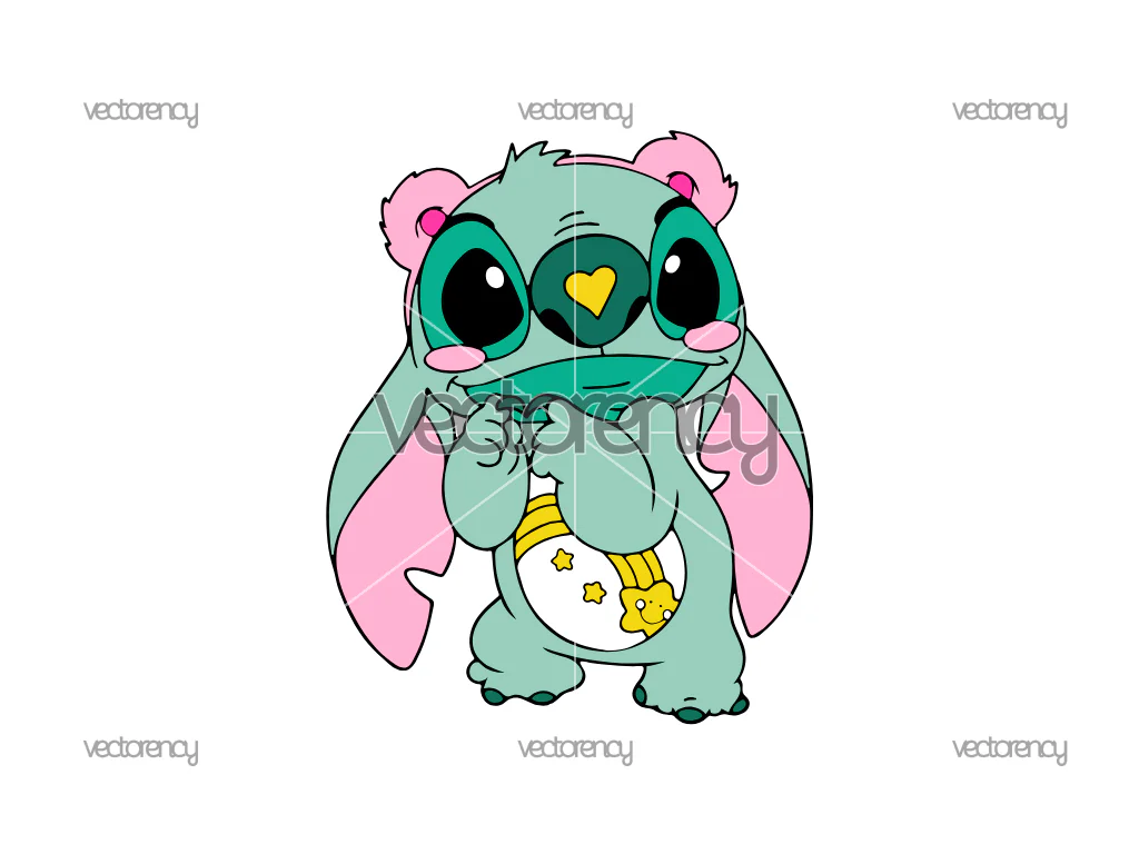 Stitch Wish Bear Care Bears SVG PNG Vector
