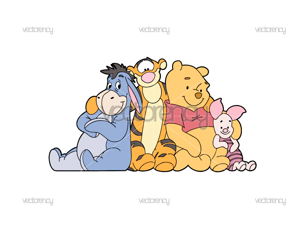 Winnie The Pooh Wraps SVG Cute Vector