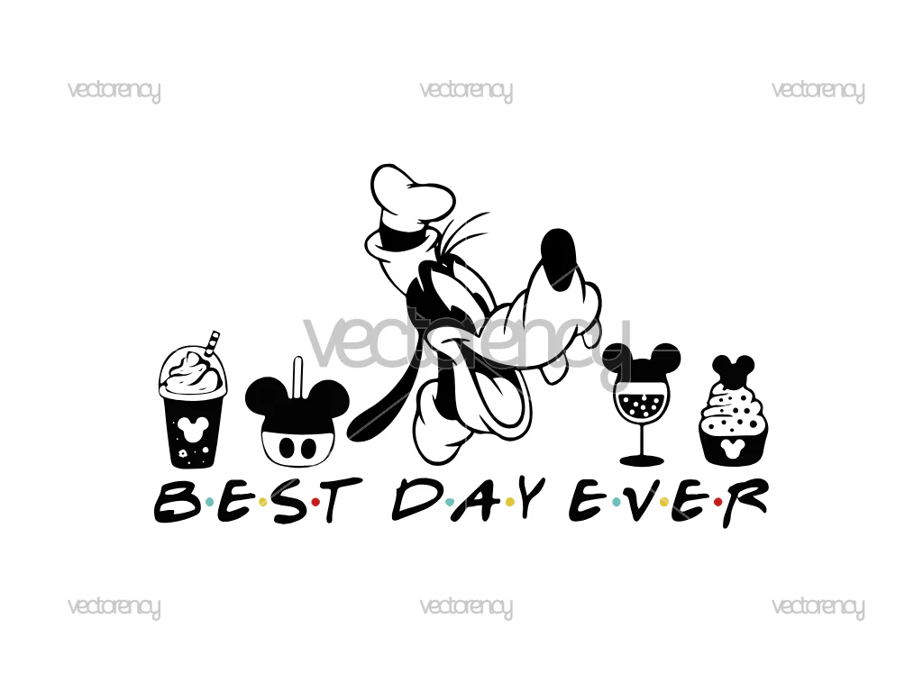 Best Day Ever Drinks And Foods Goofy Vector