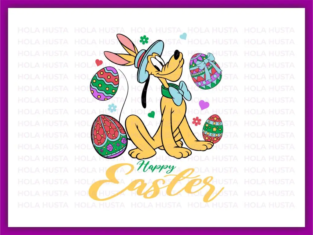 Easter Spirit with Adorable Happy Easter SVG Featuring Pluto