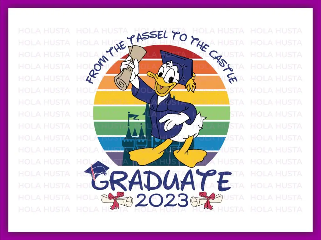 Graduate Tassel To Castle Donald Duck SVG PNG