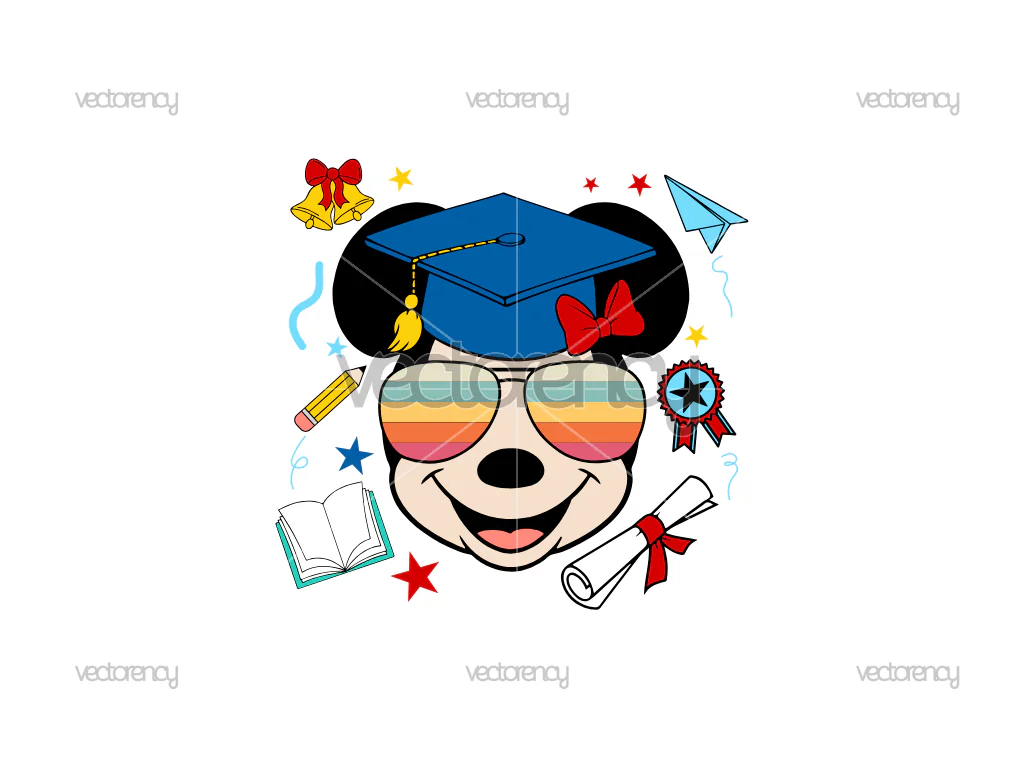 Minnie Mouse Graduation SVG PNG Vector