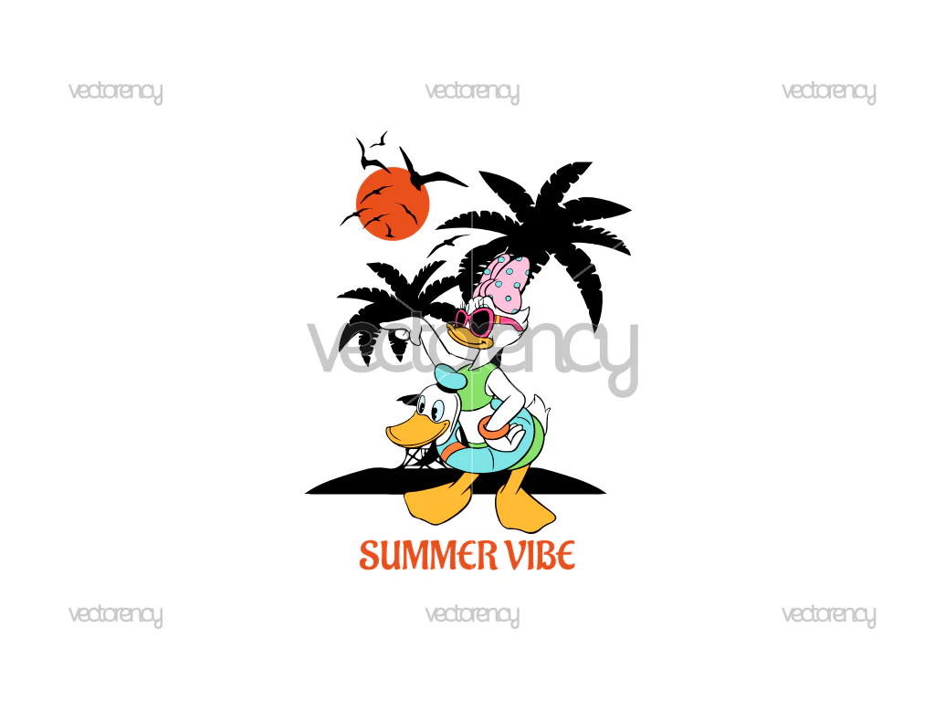 Daisy Duck Summer Vibe PNG SVG