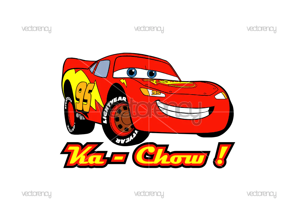 Ka Chow Cars Retro Car Lightning McQueen Car Vacation Magical Kingdom SVG