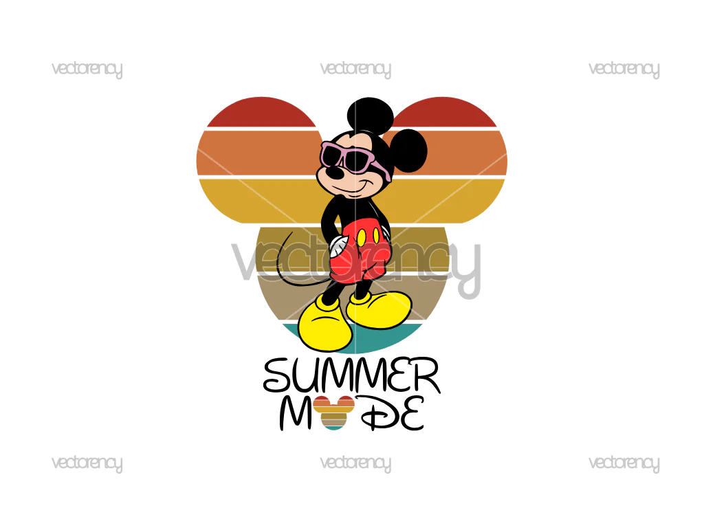 Mickey Mouse Summer Mode PNG Summer Vacation SVG