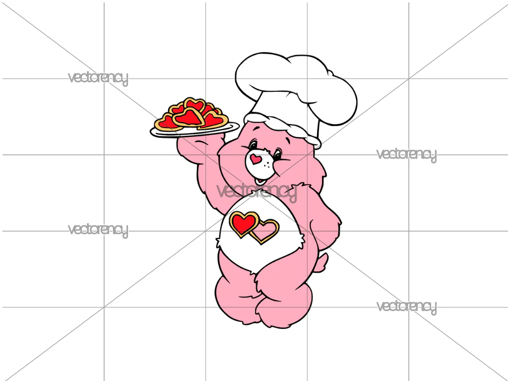 Chef Love a Lot Bear Clipart Vector Image