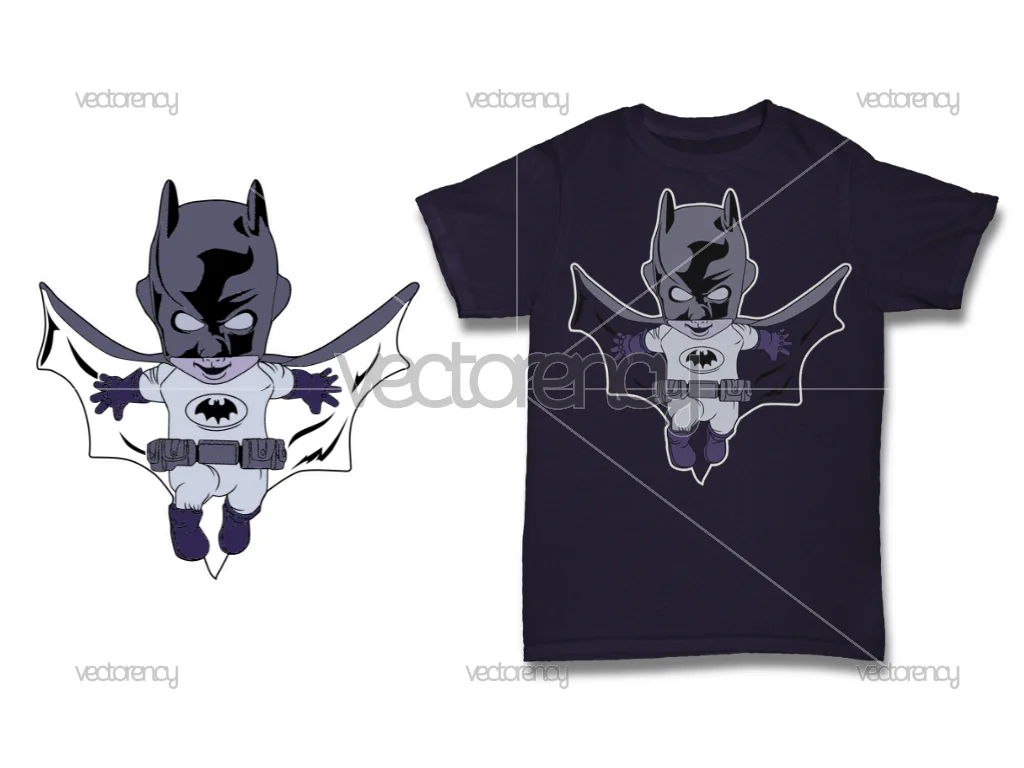 Batman Kids Shirt Design Vector DTF