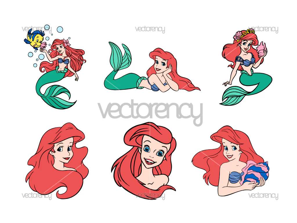 Ariel Mermaid SVG Princess Vector
