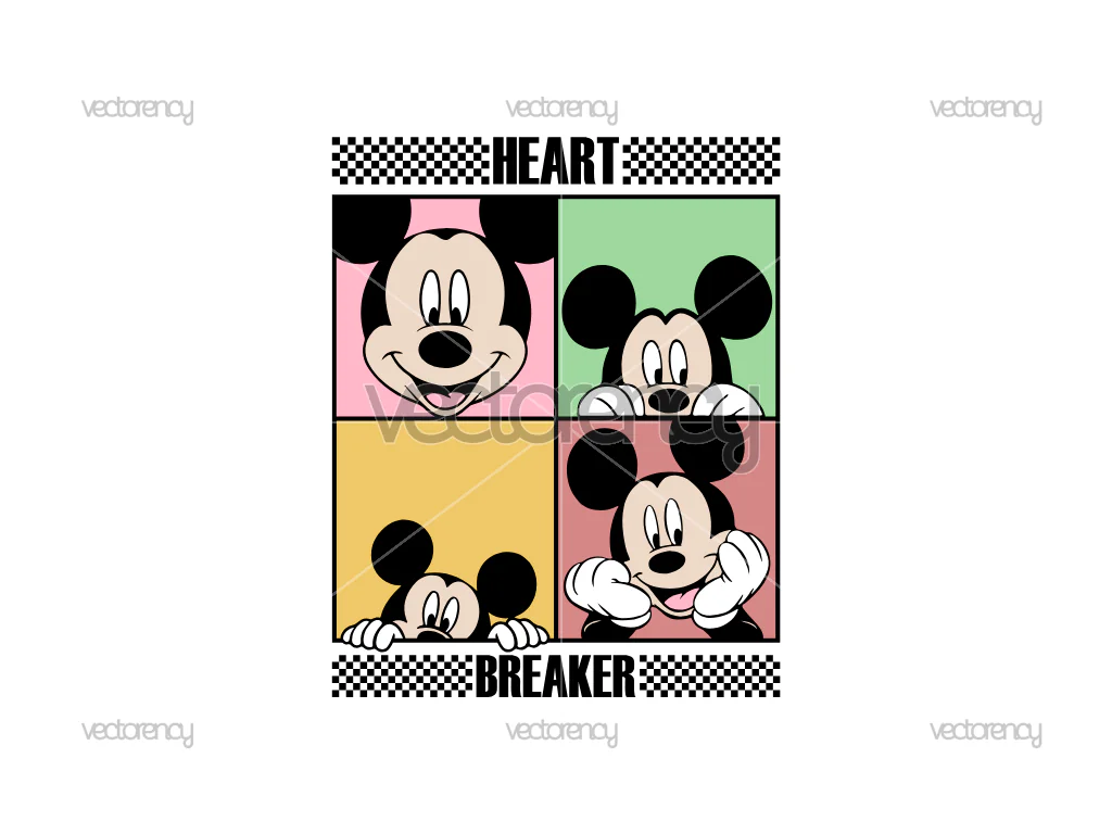 Heart Breaker Mickey SVG Valentine Funny Valentine's Day PNG