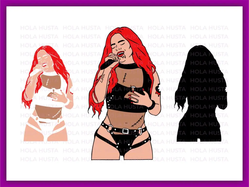 Karol G Bichota Red Hair Halloween SVG Layer, Karol G PNG