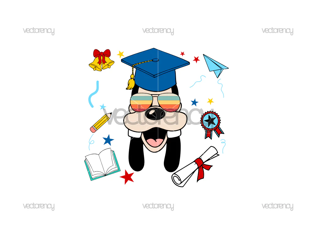 Goofy Dog Graduation SVG PNG