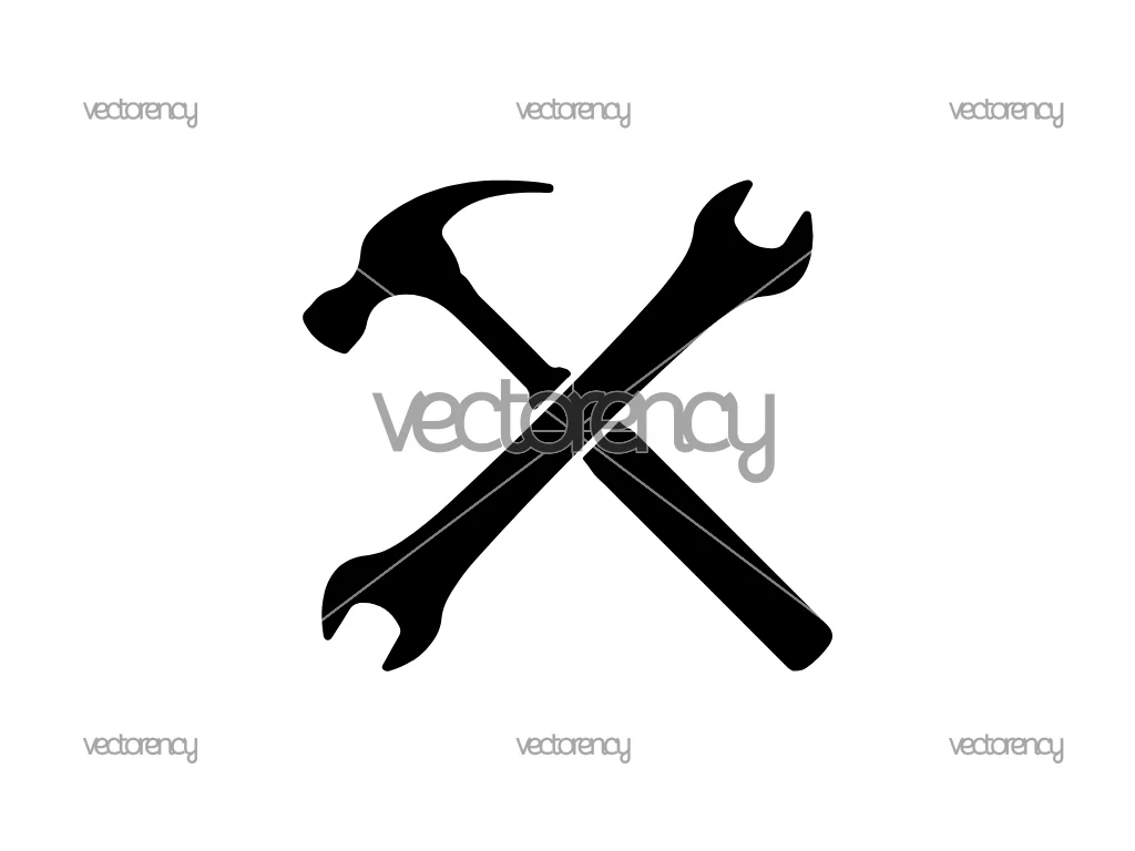 Wrench and Hammer Mechanic Tool SVG