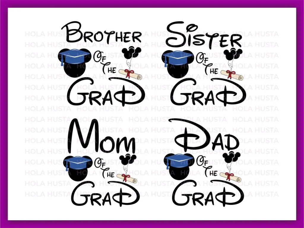 Bundle Graduate SVG Class of Graduation Cap Disney Vector PNG