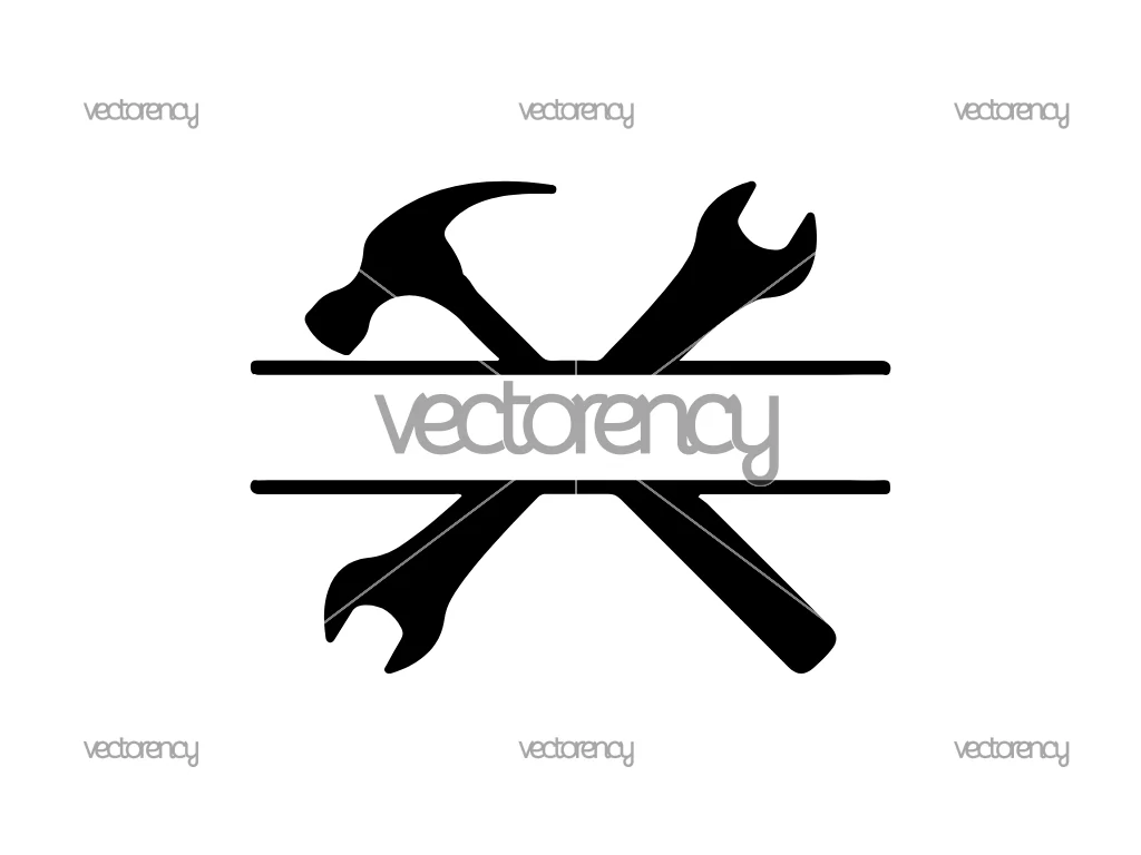 Wrench and Hammer Frame SVG PNG