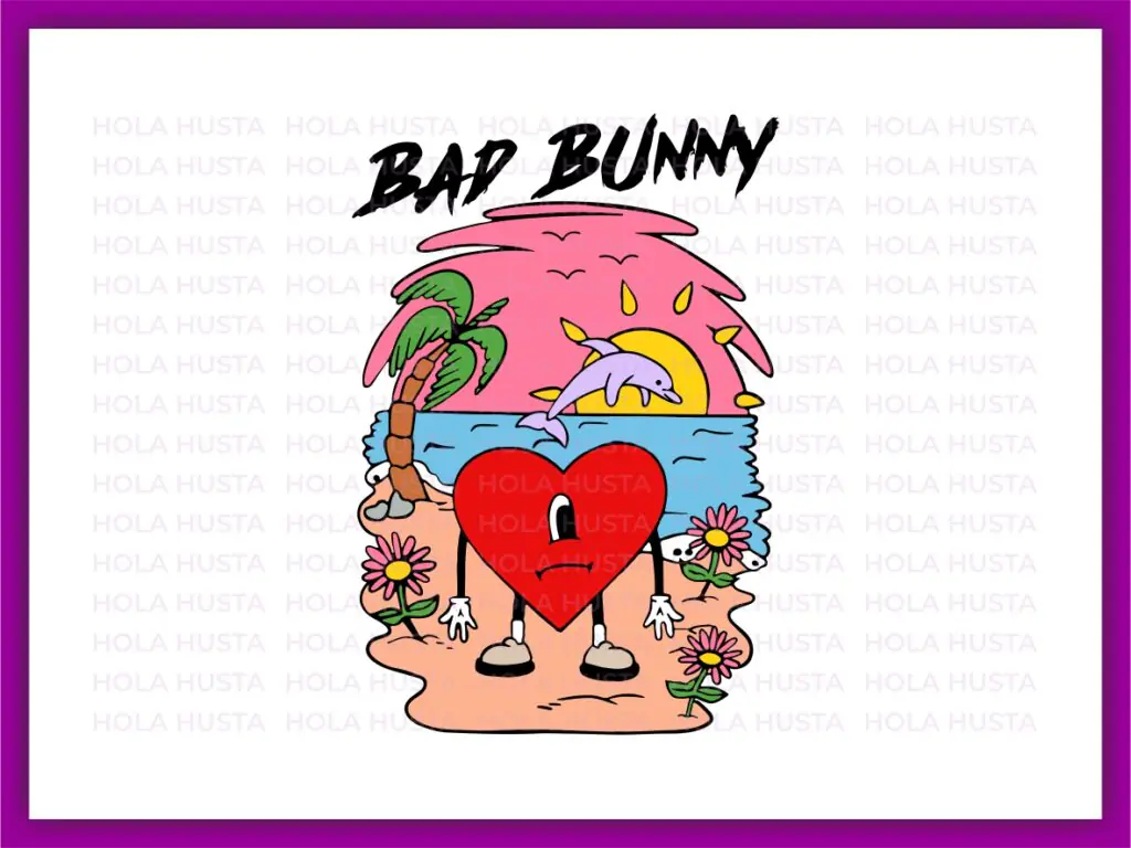 Heart Bad Bunny SVG Summer SVG Bad Bunny Heart Poster PNG HD