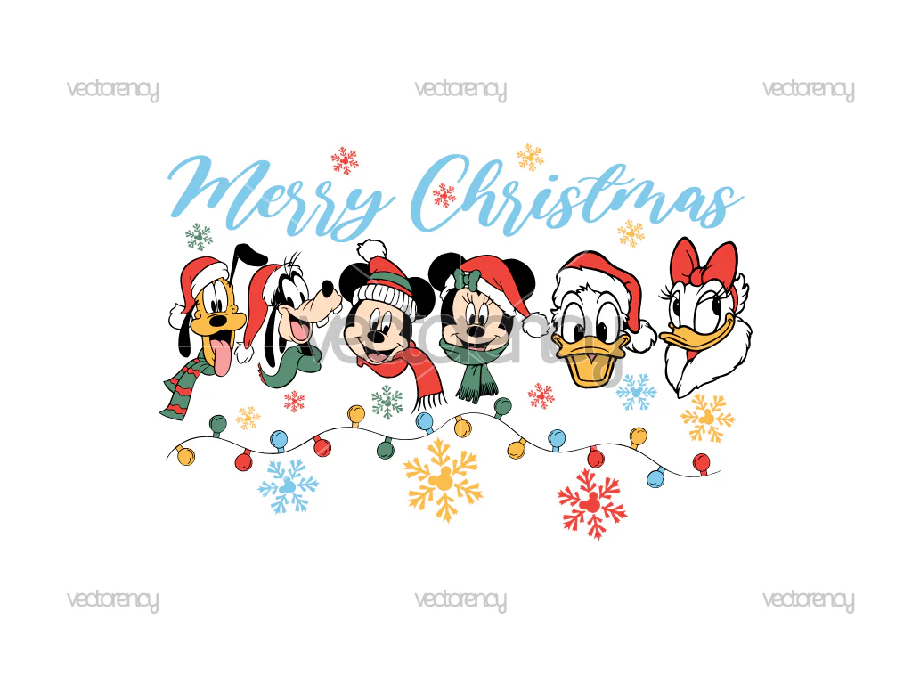 Christmas Squad Disney Character Face Christmas Family Vacation Mickey and Friends PNG