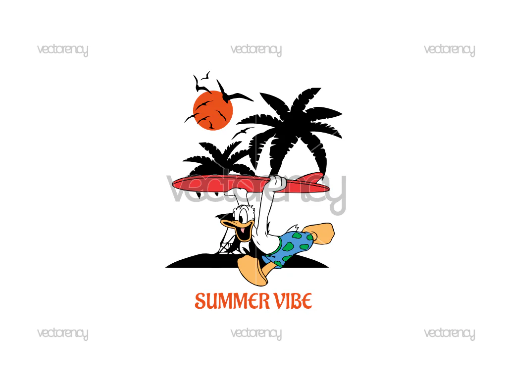 Donald Duck Summer Vibe PNG