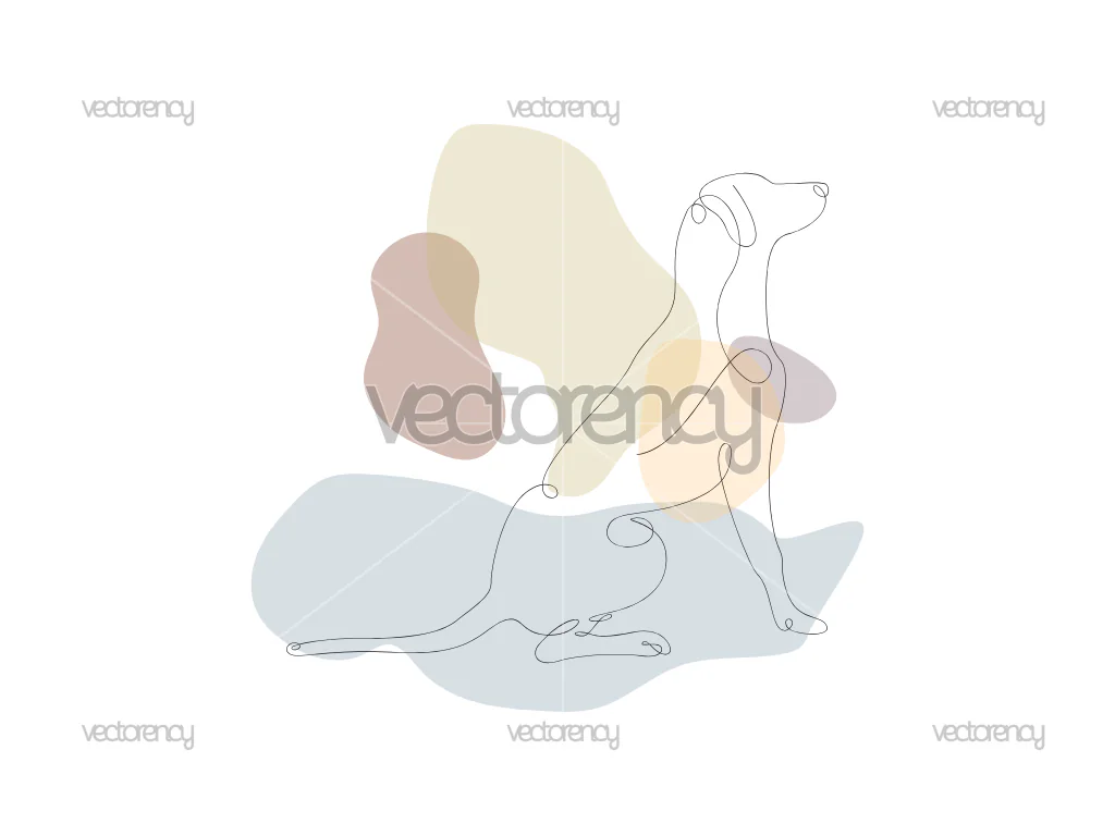 Dog Sit Line Art PNG