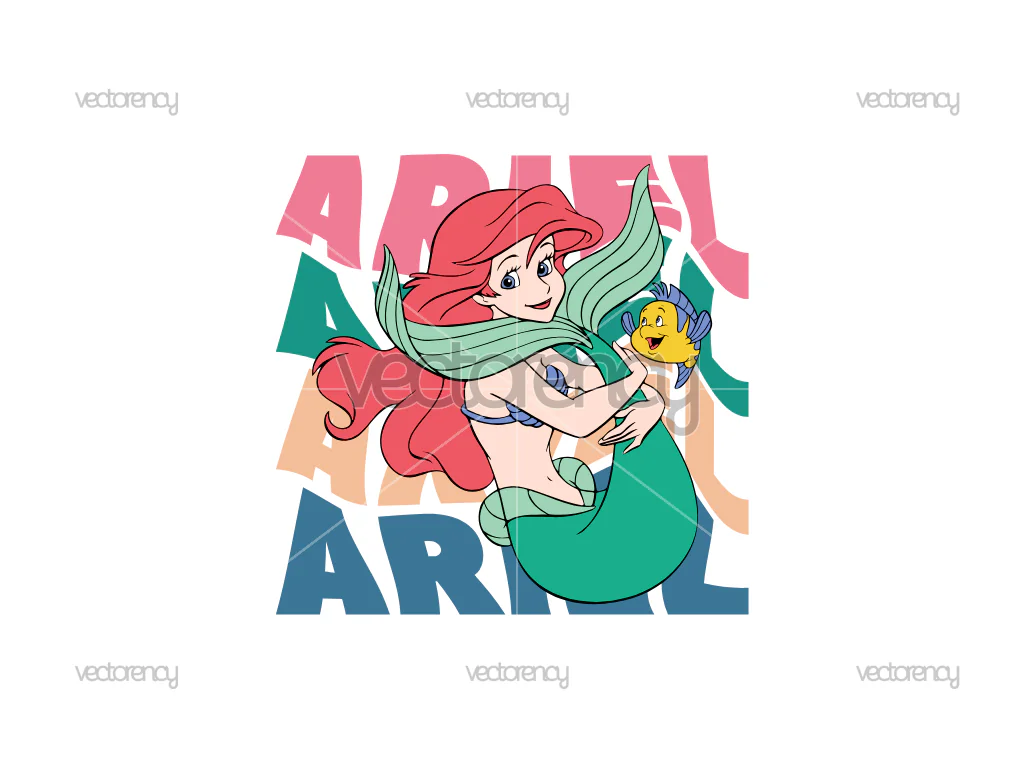 Ariel The Little Mermaid Vector PNG SVG