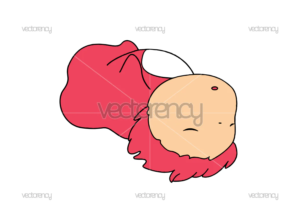 Ponyo Sleeping SVG Vector Illustration Ponyo Ghibli film