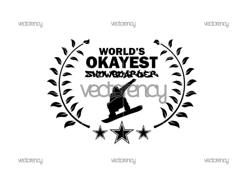 Snowboard SVG Worlds Okayest Snowboarder PNG