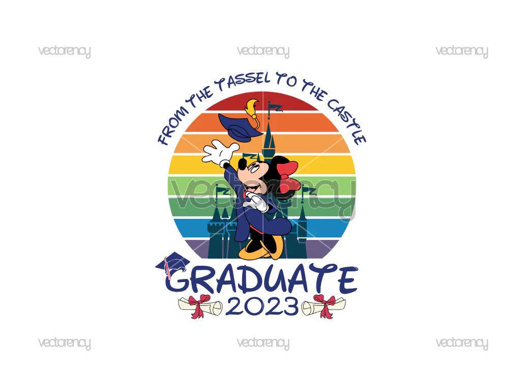 Graduate Tassel To Castle Minnie SVG Vector