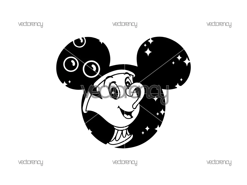 Chip SVG Beauty and The Beast Outline Silhouette