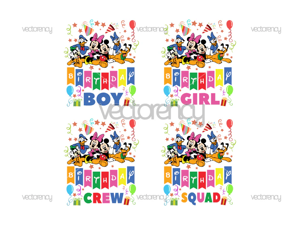 Mickey and Friend Cute Birthday Mouse And Friends It's My Birthday SVG