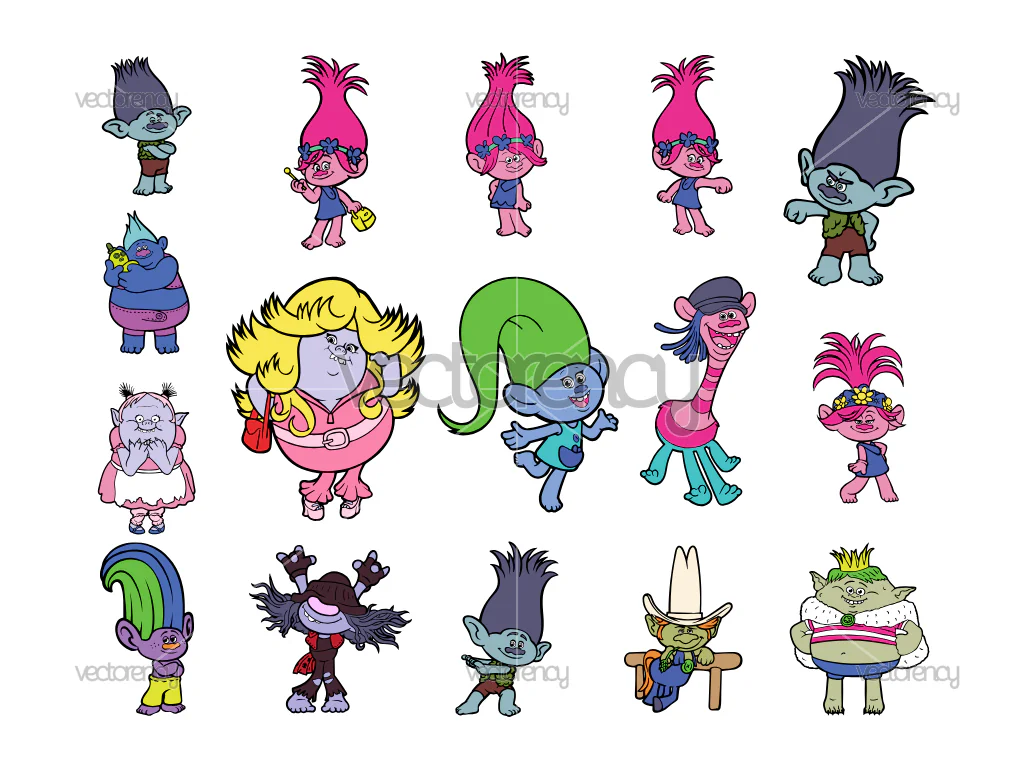 Trolls Cartoon SVG Bundle