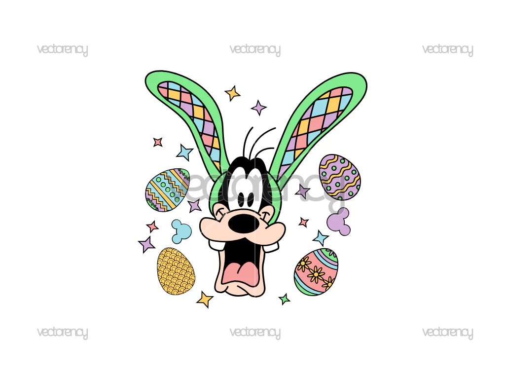 Goofy Face Easter Funny Vector PNG